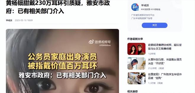 亲自下场黄杨钿甜父亲被正式立案调查冰球突破正规网站天价耳环风波不断(图3)